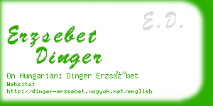 erzsebet dinger business card